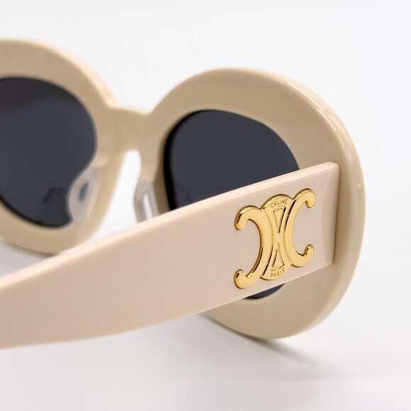 NEW CL40312U 25A ROUND IVORY WOMEN SUNGLASSES CELINE - Picture 8 of 11